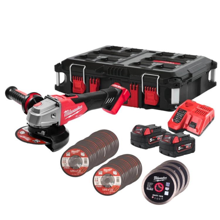 Zestaw Milwaukee M18FSAG125XB100P-502P