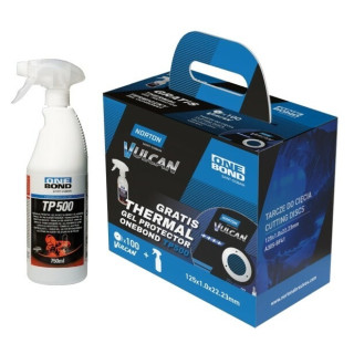 Zestaw 100 tarcz Norton Vulcan 125x1 + OneBond spray